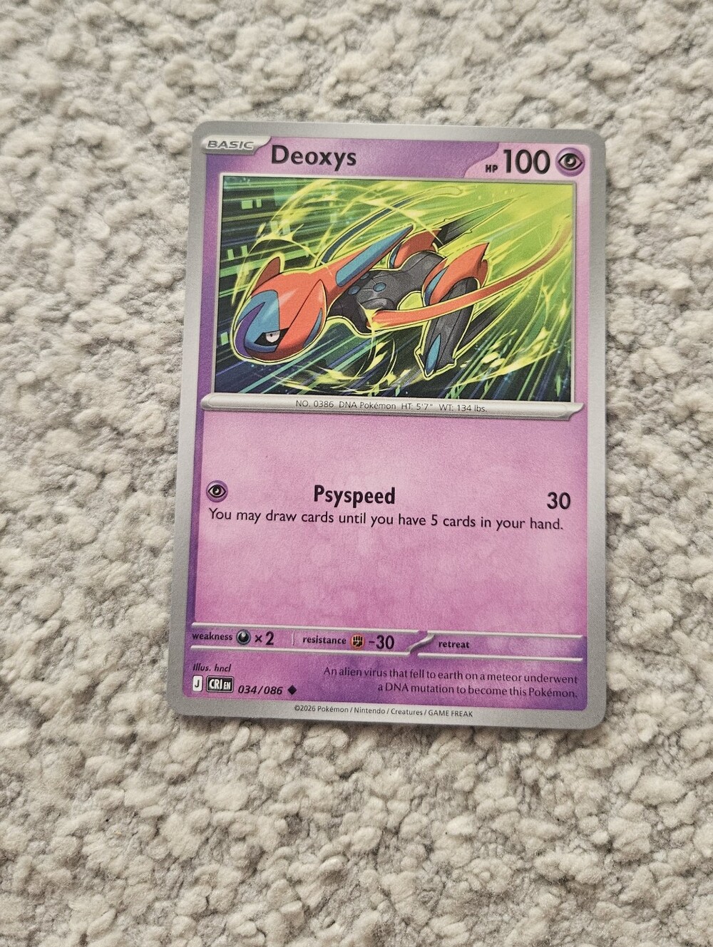 POKEMON TCG Card Deoxys Chaos Rising 034/086
